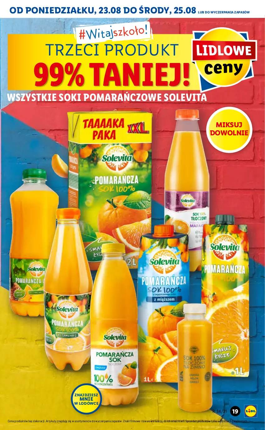 Gazetka promocyjna Lidl - GAZETKA - ważna 23.08 do 25.08.2021 - strona 19 - produkty: Sok