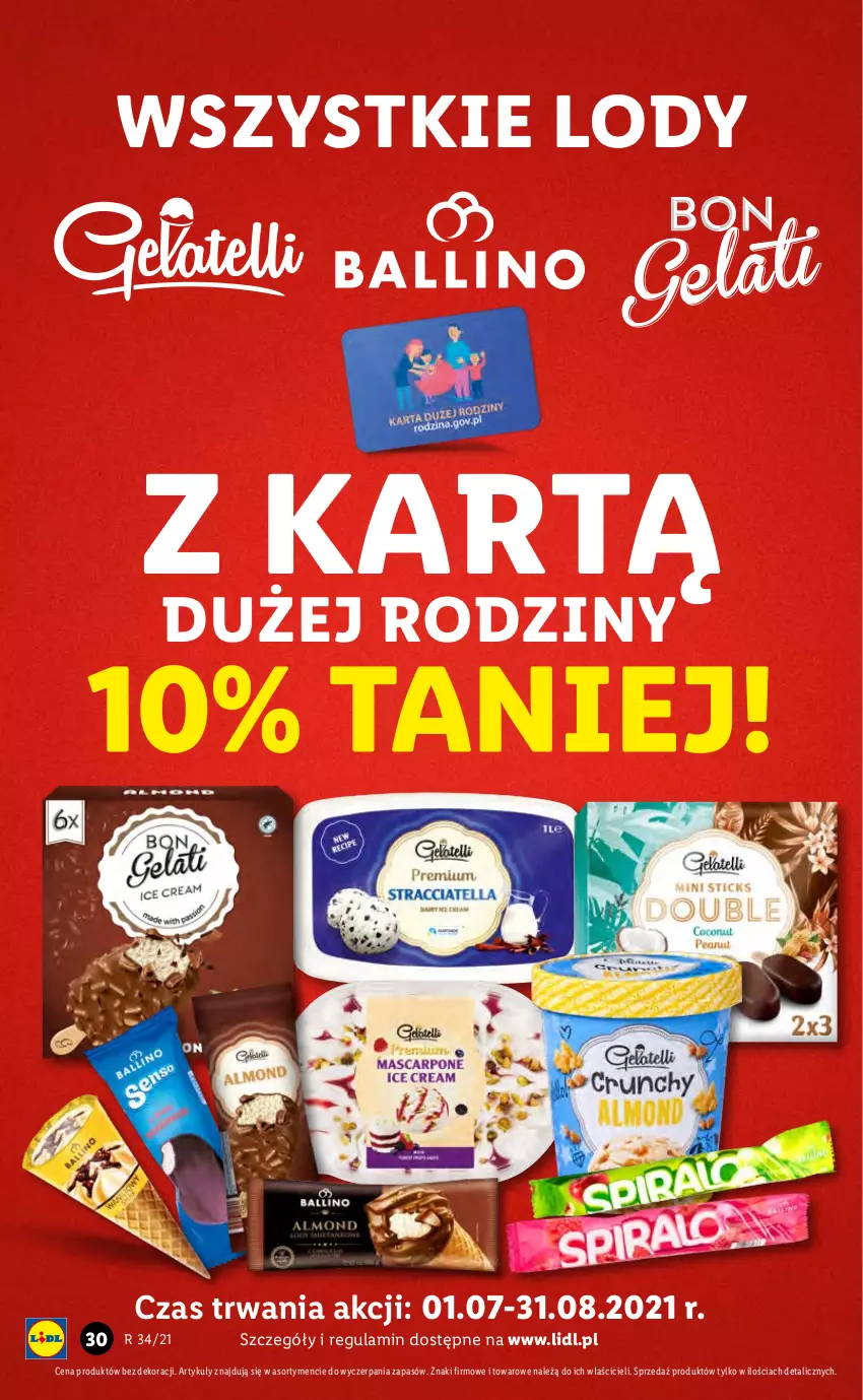 Gazetka promocyjna Lidl - GAZETKA - ważna 23.08 do 25.08.2021 - strona 30 - produkty: Lody