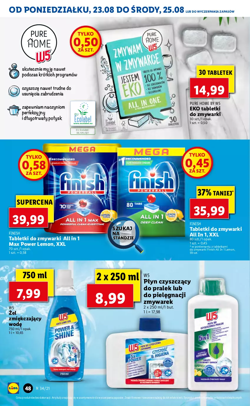 Gazetka promocyjna Lidl - GAZETKA - ważna 23.08 do 25.08.2021 - strona 48 - produkty: Finish, Gra, Por, Pur, Tablet, Tabletki do zmywarki, Zmywarki