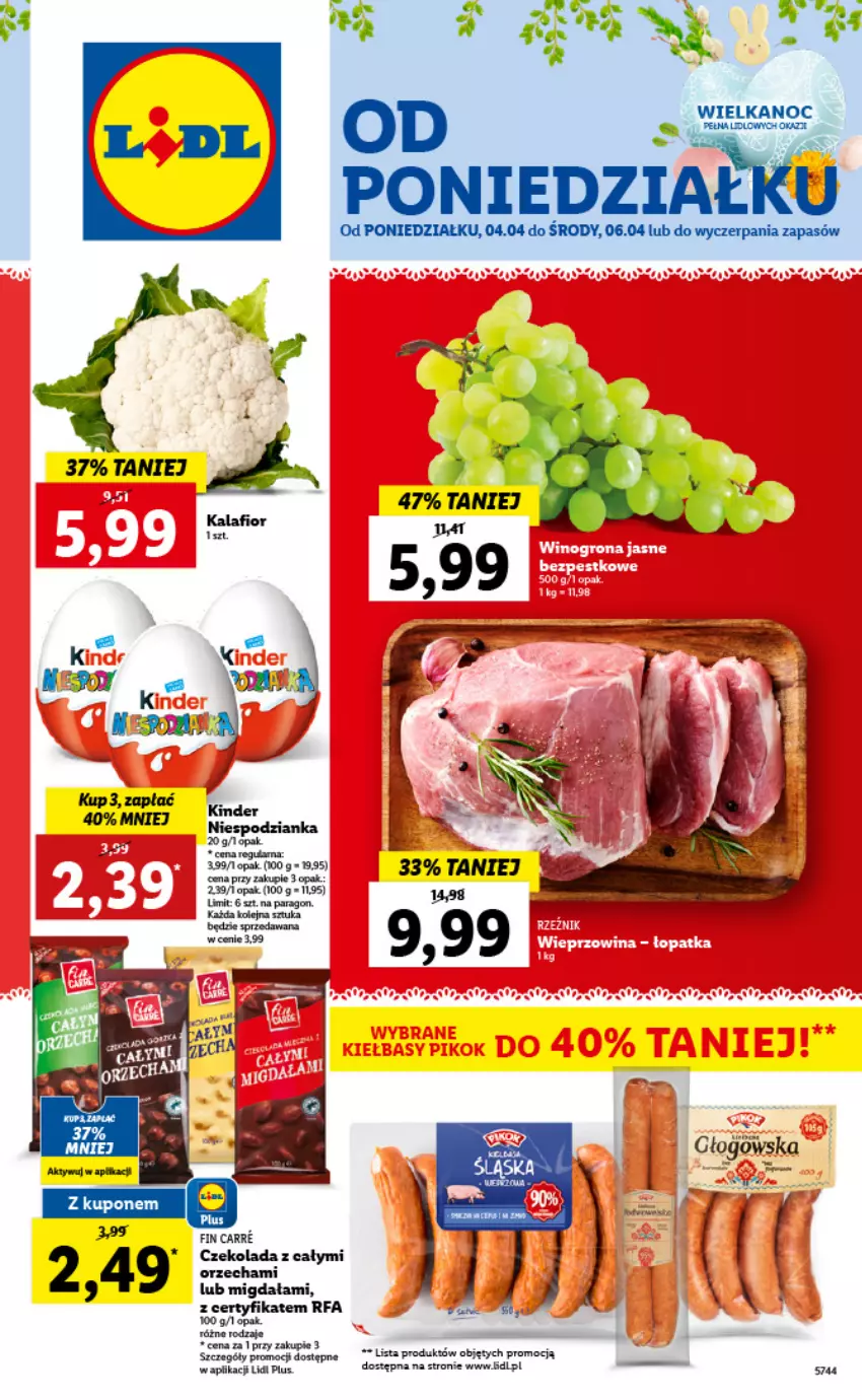 Gazetka promocyjna Lidl - GAZETKA - ważna 04.04 do 06.04.2022 - strona 1 - produkty: Czekolada, Fa, Kalafior