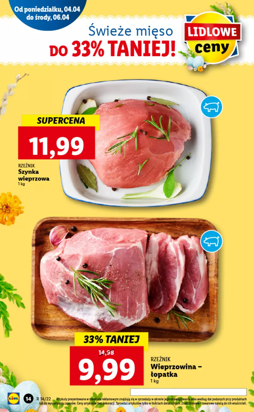 Gazetka promocyjna Lidl - GAZETKA - ważna 04.04 do 06.04.2022 - strona 14 - produkty: Leon, Szynka, Szynka wieprzowa, Wieprzowina