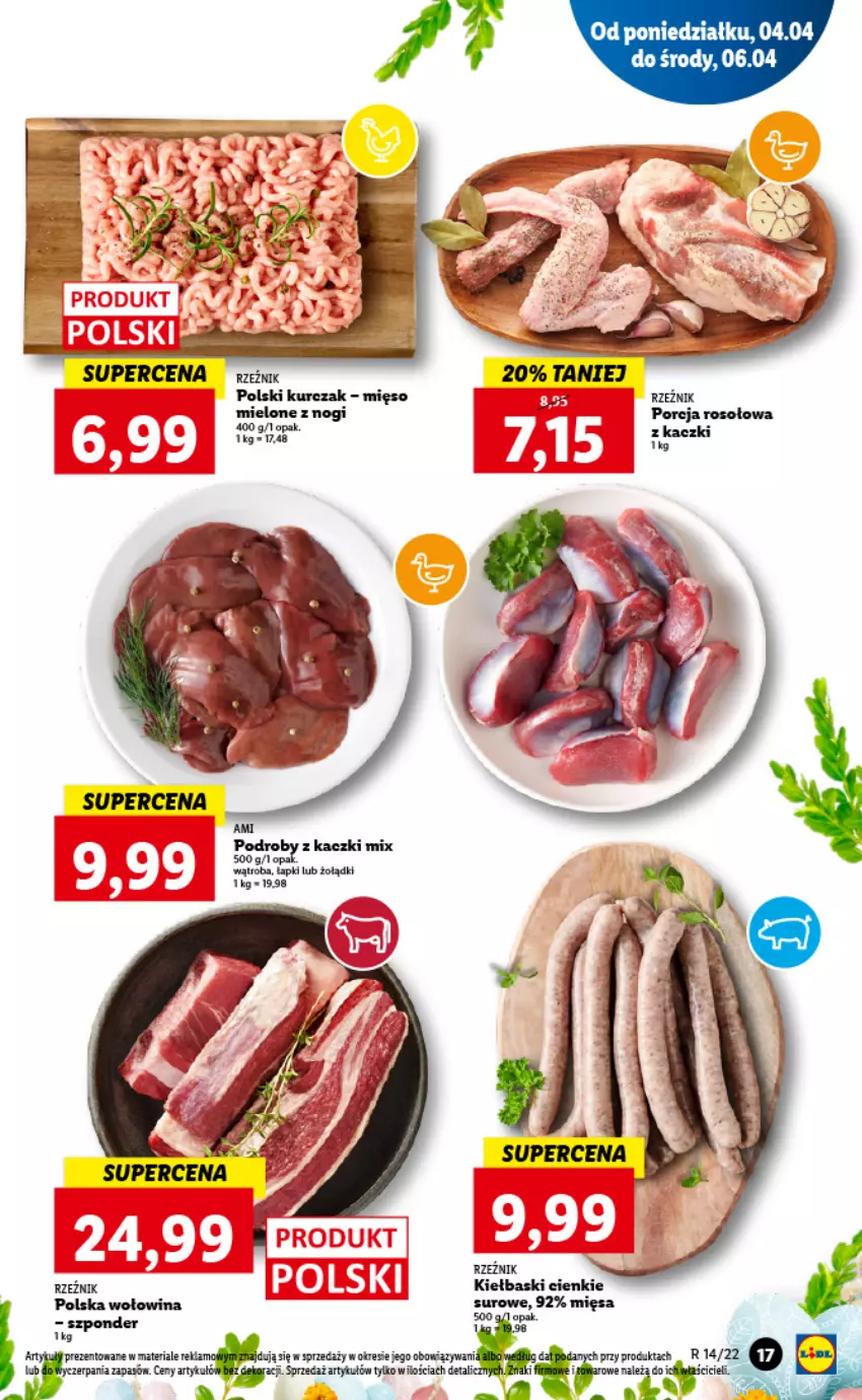 Gazetka promocyjna Lidl - GAZETKA - ważna 04.04 do 06.04.2022 - strona 17 - produkty: Kurczak, Mięso, Por, Wołowina