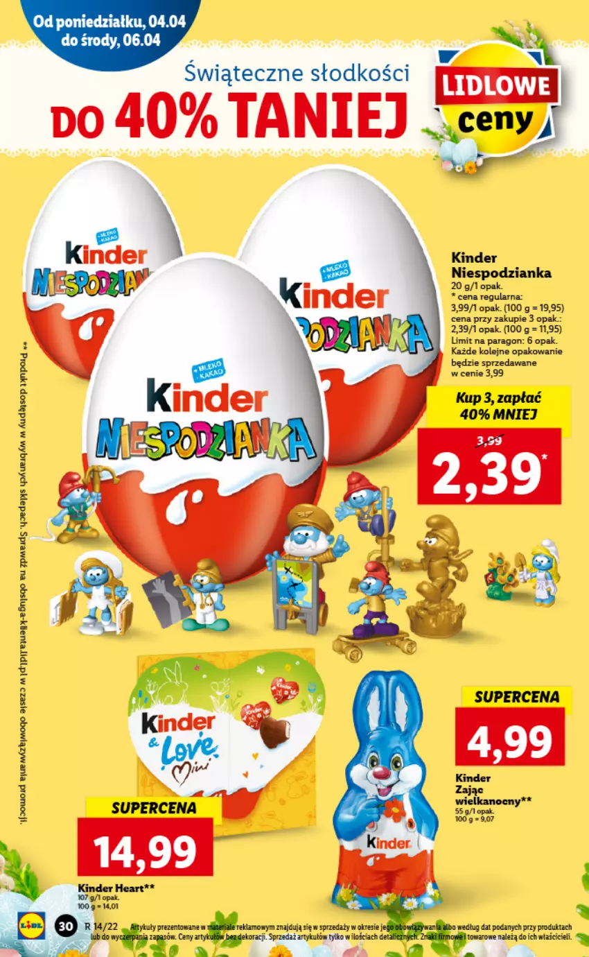 Gazetka promocyjna Lidl - GAZETKA - ważna 04.04 do 06.04.2022 - strona 30 - produkty: Kinder, Olej