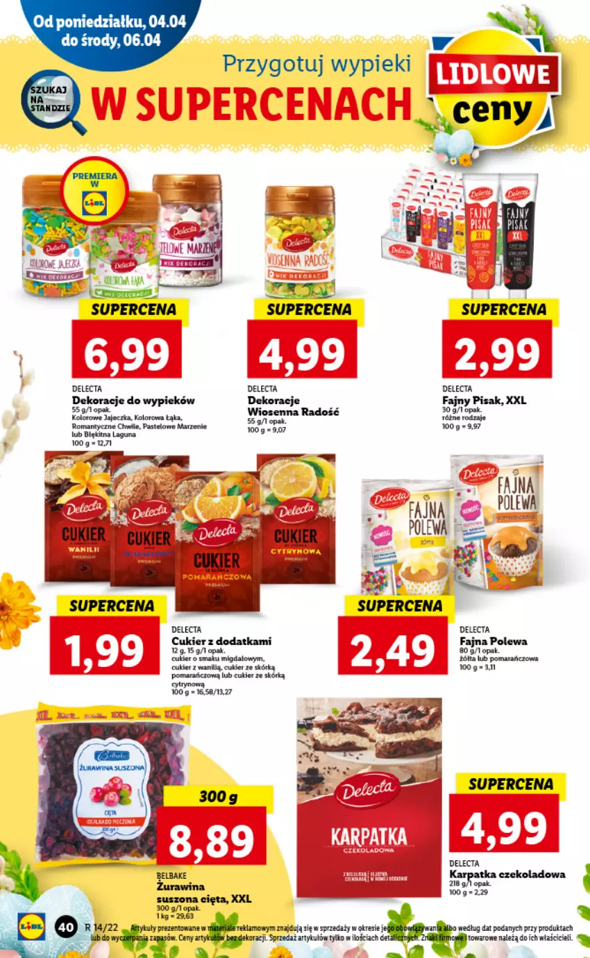 Gazetka promocyjna Lidl - GAZETKA - ważna 04.04 do 06.04.2022 - strona 40 - produkty: Cukier, Delecta, Fa, HP, Karp, Rama