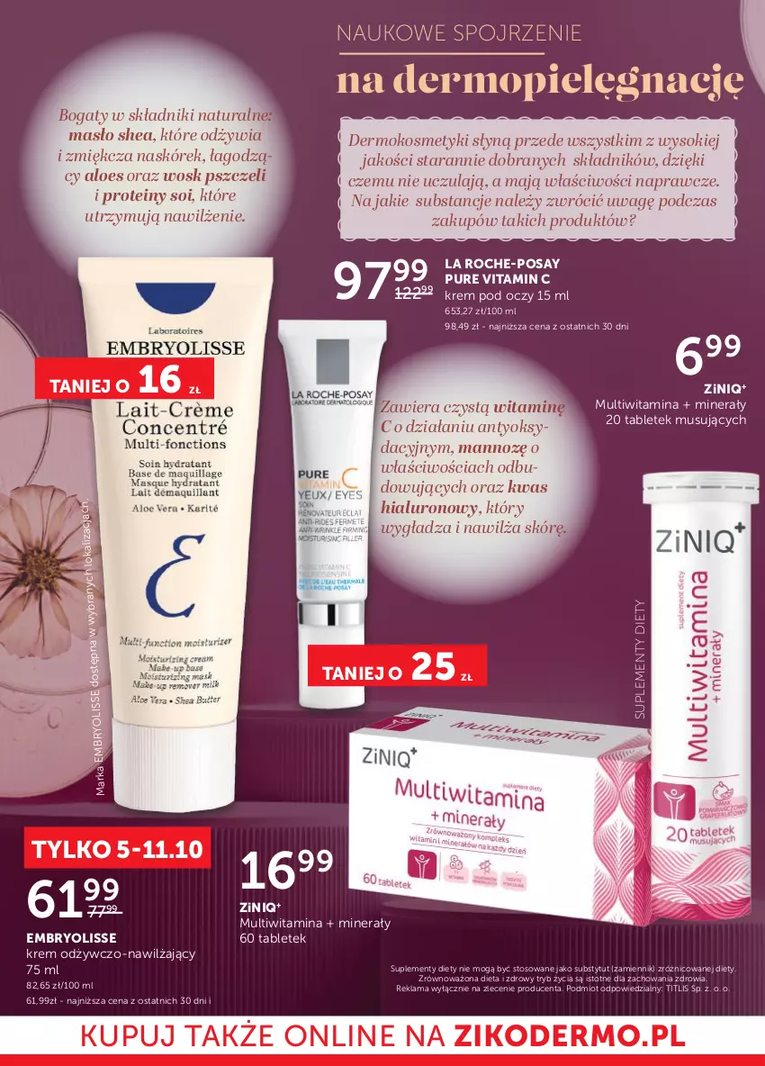 Gazetka promocyjna Ziko - Gazetka Ziko Dermo - ważna 05.10 do 18.10.2023 - strona 2 - produkty: Embryolisse, Krem pod oczy, La Roche-Posay, Masło, Mop, Mus, Pur, Sok, Tablet