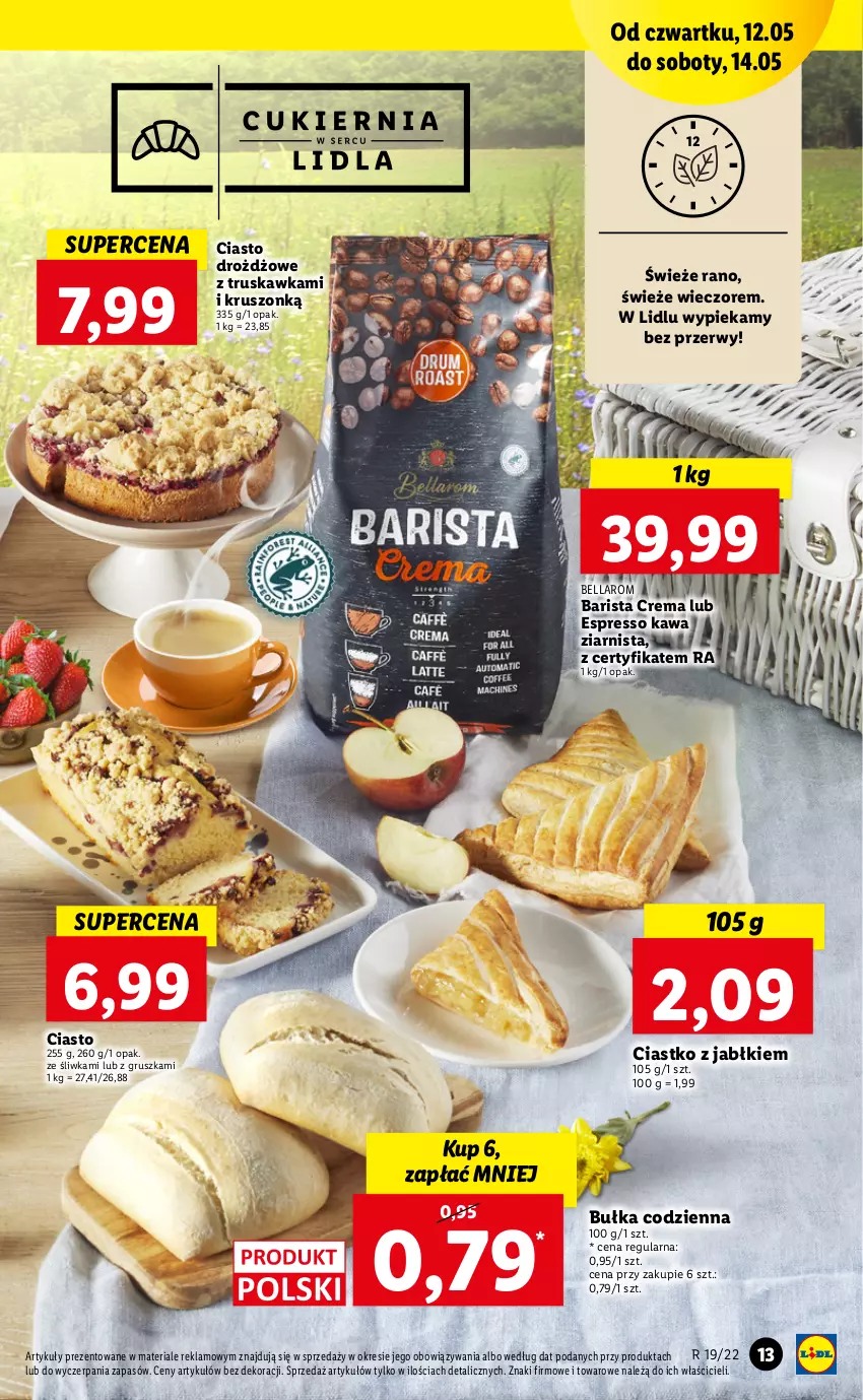 Gazetka promocyjna Lidl - GAZETKA - ważna 12.05 do 14.05.2022 - strona 13 - produkty: Bell, Bella, Bułka, Chleb, Kawa, Kawa ziarnista