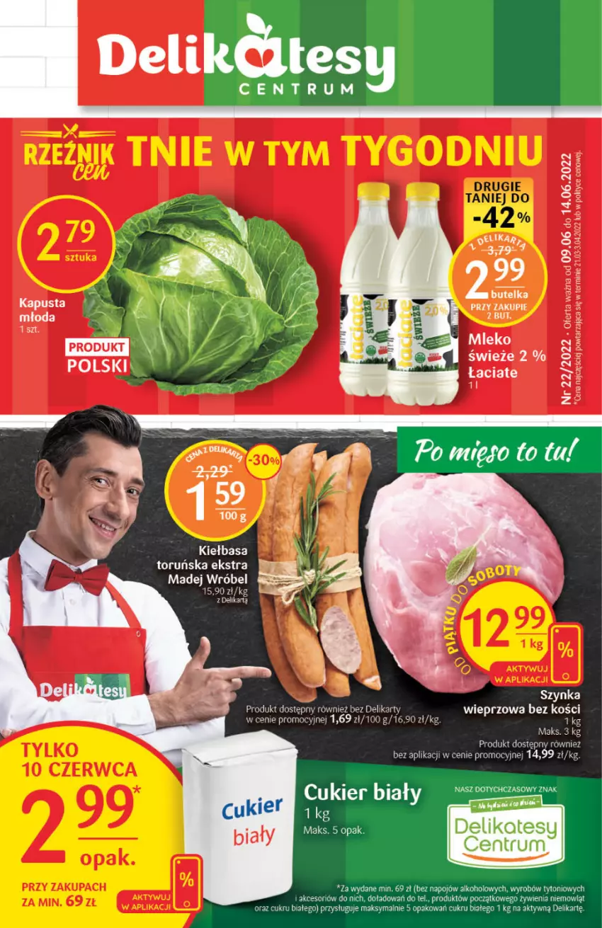 Gazetka promocyjna Delikatesy Centrum - Gazetka DC22 - ważna 09.06 do 14.06.2022 - strona 1 - produkty: Kiełbasa, Madej Wróbel, Mleko, Rum