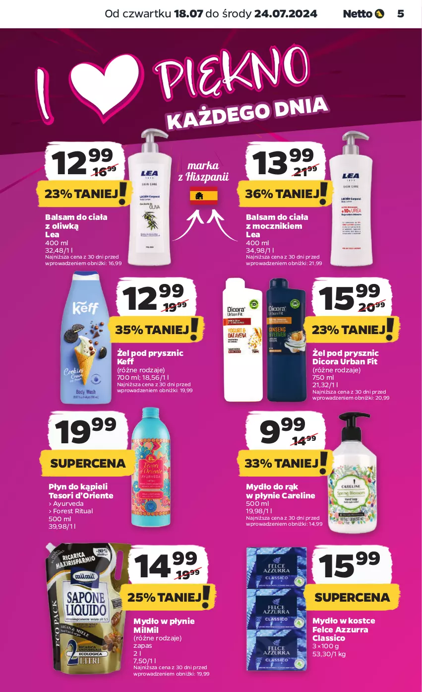 Gazetka promocyjna Netto - Artykuły spożywcze - ważna 18.07 do 24.07.2024 - strona 5 - produkty: Balsam do ciała, Mydło, Mydło w płynie, Płyn do kąpieli