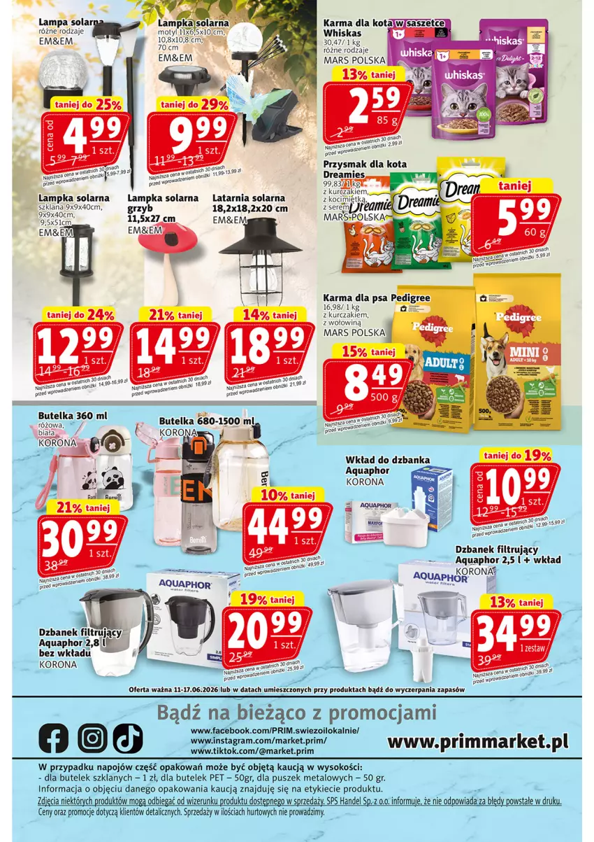 Gazetka promocyjna Prim Market - ważna 11.06 do 17.06.2026 - strona 16 - produkty: Aquaphor, Dzbanek, Dzbanek filtrujący, Koc, Kurczak, Lampa, LANA, Latarnia, Mars, Przysmak dla kota, Ser, Sok, Whiskas
