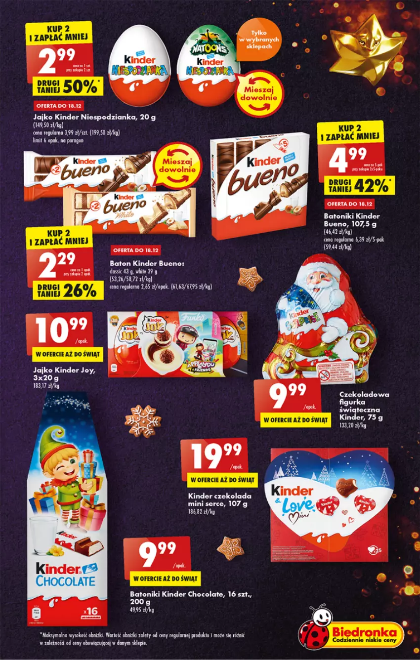 Gazetka promocyjna Biedronka - Gazetka - Biedronka.pl - ważna 15.12 do 21.12.2022 - strona 33 - produkty: Baton, Czekolada, Dron, Kinder, Kinder Bueno, Ser, Sok, Tonik