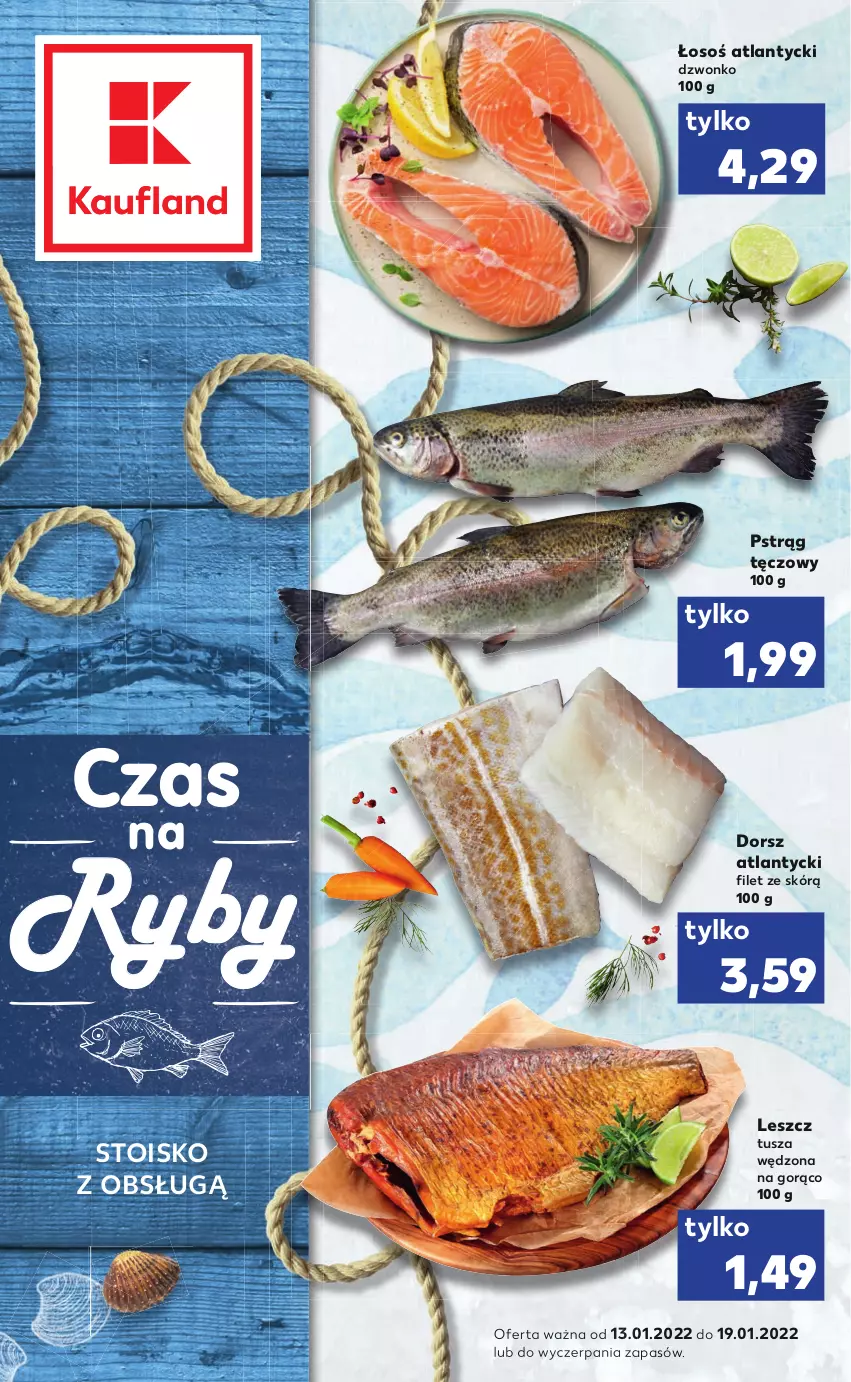 Gazetka promocyjna Kaufland - RYBY - ważna 13.01 do 19.01.2022 - strona 1 - produkty: Dorsz, Pstrąg, Pstrąg tęczowy, Tusz