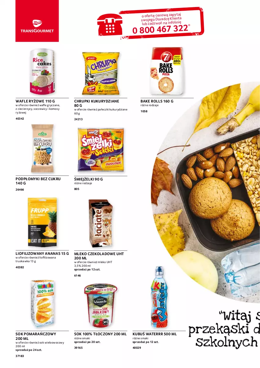 Gazetka promocyjna Selgros - Oferta gastronomiczna - ważna 19.08 do 01.09.2021 - strona 18 - produkty: Ananas, Bake Rolls, Chrupki, Gry, Kubuś, Kubuś Waterrr, Mleko, Ryż, Sok, Sok pomarańczowy, Wafle