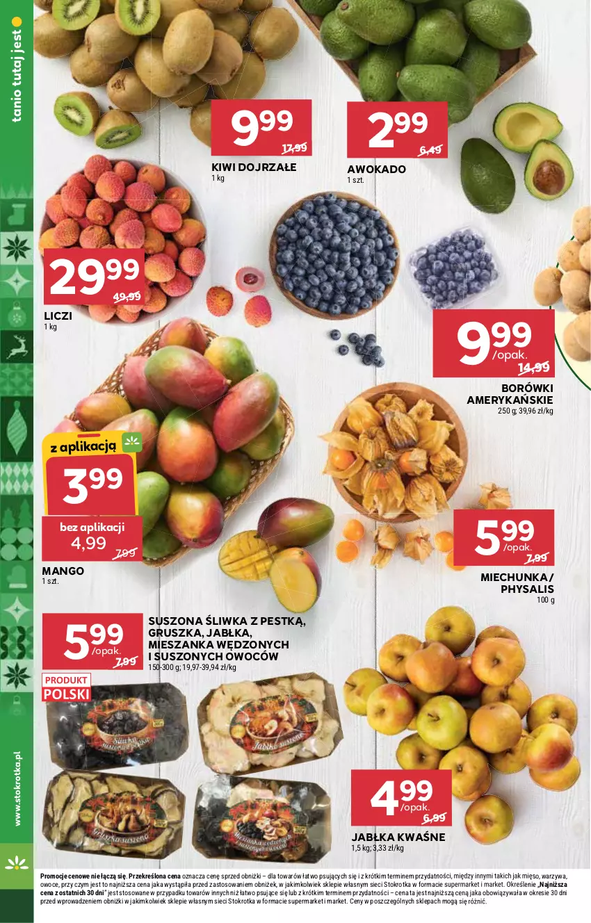 Gazetka promocyjna Stokrotka - Supermarket - ważna 18.12 do 21.12.2025 - strona 10 - produkty: Jabłka, Kiwi, Liczi, Mango, Mięso, Owoce, Warzywa