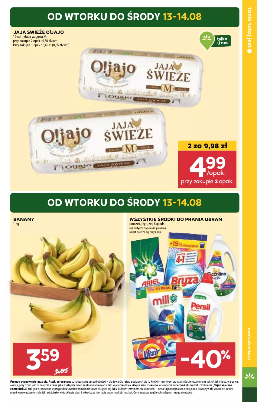 Gazetka promocyjna Stokrotka - Supermarket - ważna 13.08 do 21.08.2024 - strona 3 - produkty: Banany, Jaja, Mięso, Owoce, Warzywa