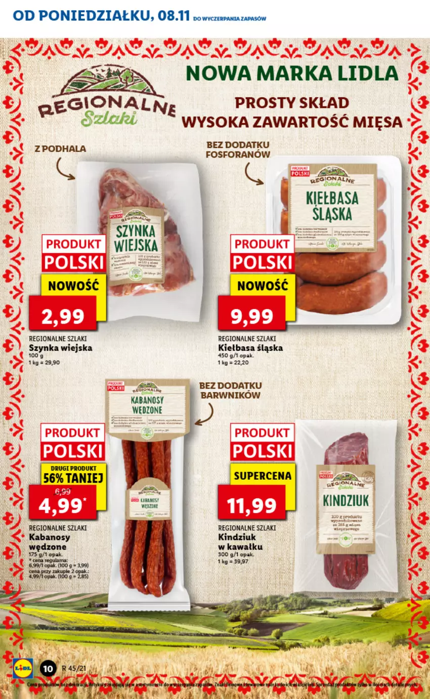 Gazetka promocyjna Lidl - GAZETKA - ważna 08.11 do 10.11.2021 - strona 10 - produkty: Kabanos, Kawa, Kiełbasa, Kiełbasa śląska, Kindziuk, Sok