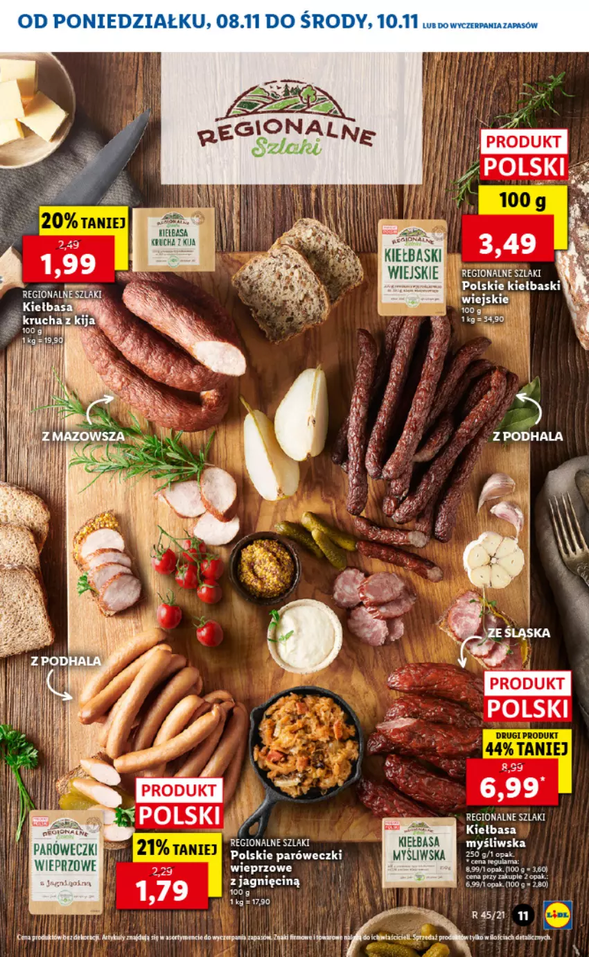 Gazetka promocyjna Lidl - GAZETKA - ważna 08.11 do 10.11.2021 - strona 11 - produkty: Kiełbasa