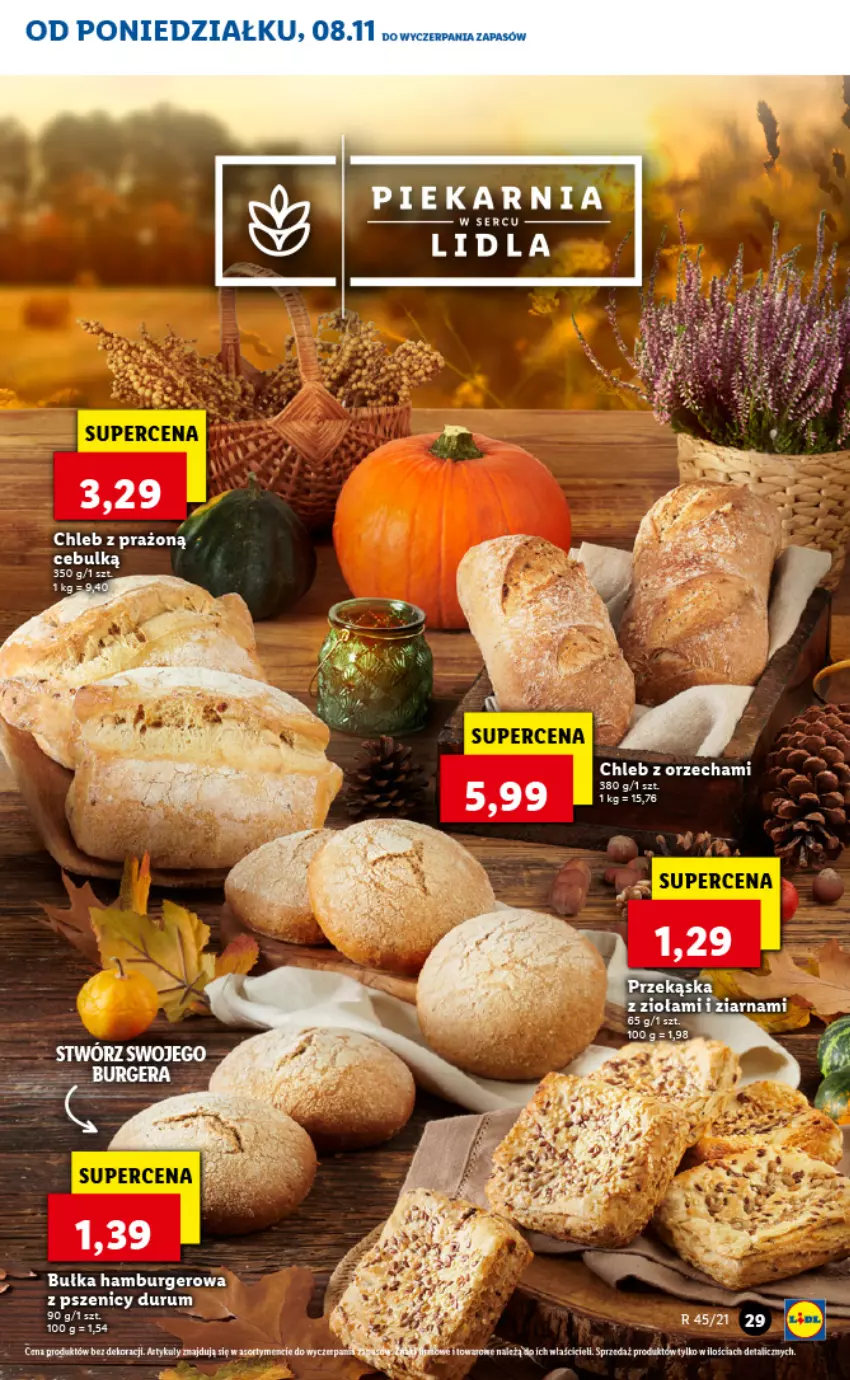 Gazetka promocyjna Lidl - GAZETKA - ważna 08.11 do 10.11.2021 - strona 29 - produkty: Bułka, Bułka hamburger, Burger, Chleb, Hamburger, Rum, Ser