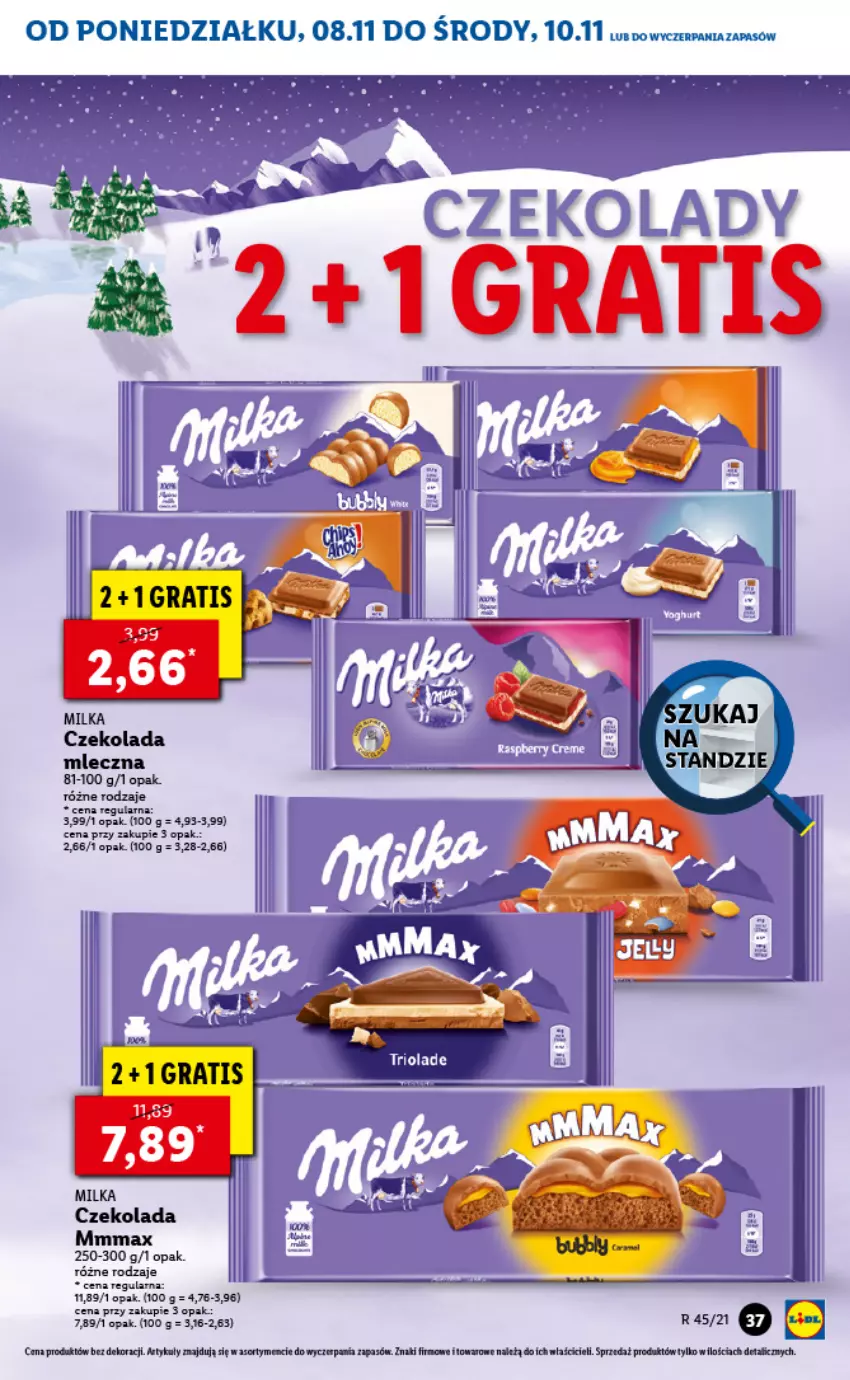 Gazetka promocyjna Lidl - GAZETKA - ważna 08.11 do 10.11.2021 - strona 37 - produkty: Czekolada, Fa, Milka