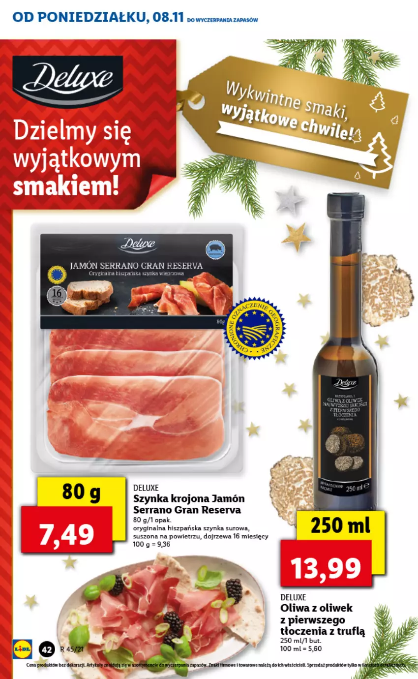 Gazetka promocyjna Lidl - GAZETKA - ważna 08.11 do 10.11.2021 - strona 42 - produkty: Gin, Gra, Oliwa z oliwek, Ser, Szynka