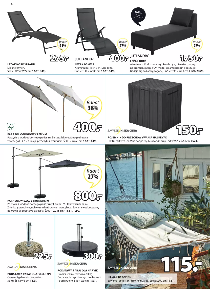 Gazetka promocyjna Jysk - Oferta tygodnia - ważna 04.05 do 17.05.2022 - strona 9 - produkty: Cement, Gra, Hama, Lakier, Parasol, Poduszka, Pojemnik, Pojemnik do przechowywania, Pokrowiec, Por, Tran, Wełna