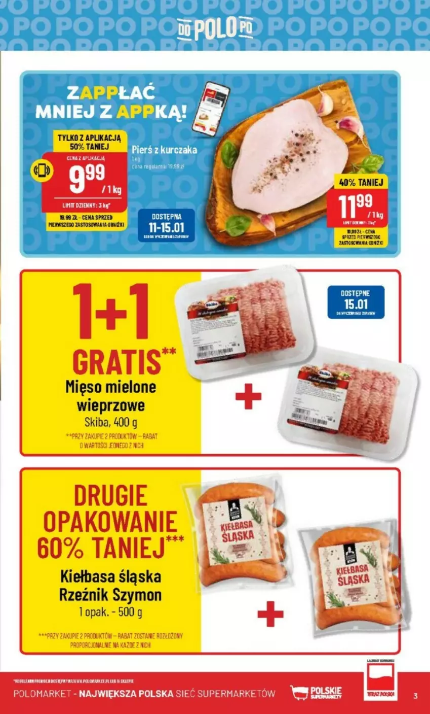 Gazetka promocyjna PoloMarket - ważna 10.01 do 16.01.2024 - strona 23 - produkty: Fa, Gra, Kiełbasa, Kiełbasa śląska, Kurczak, Mięso, Mięso mielone, Por