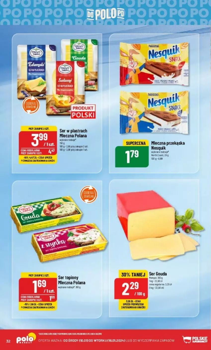 Gazetka promocyjna PoloMarket - ważna 10.01 do 16.01.2024 - strona 26 - produkty: LANA, Nesquik, Ser, Ser topiony, Top