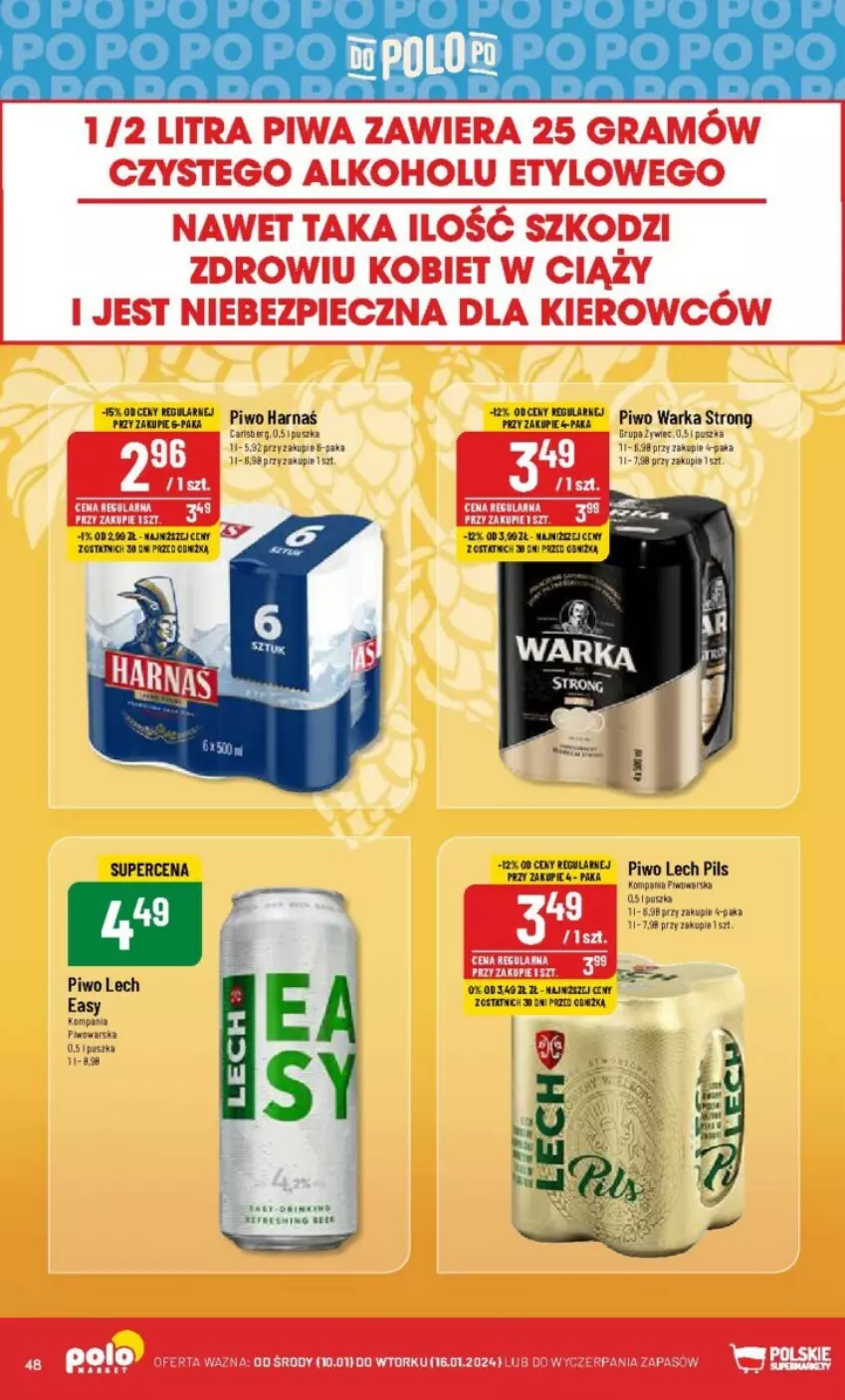 Gazetka promocyjna PoloMarket - ważna 10.01 do 16.01.2024 - strona 43 - produkty: Gra, Harnaś, Piec, Piwa, Piwo, Warka