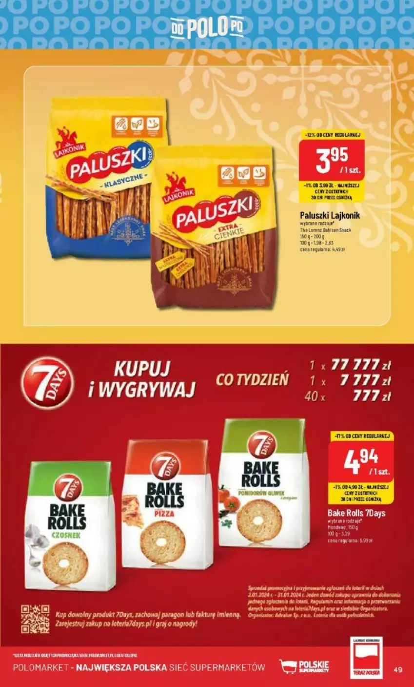 Gazetka promocyjna PoloMarket - ważna 10.01 do 16.01.2024 - strona 44 - produkty: Bake Rolls, Fa, Gry, Lajkonik, Lorenz, Tera