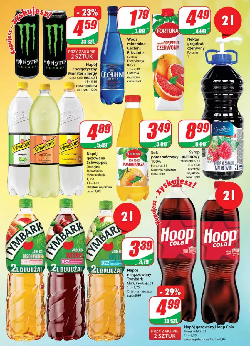 Gazetka promocyjna Dino - Gazetka - ważna 25.01 do 31.01.2023 - strona 2 - produkty: Fortuna, Gin, Grejpfrut, Napój, Napój energetyczny, Nektar, Schweppes, Sok, Tymbark, Woda