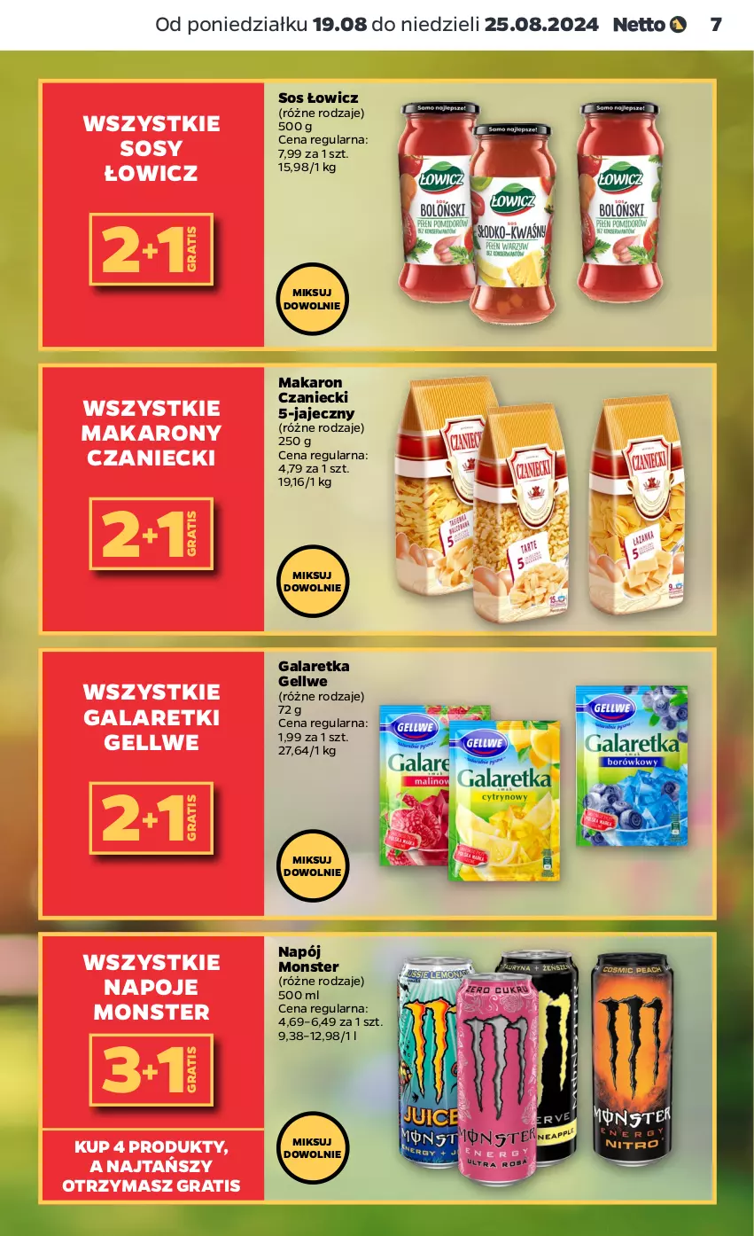 Gazetka promocyjna Netto - Artykuły spożywcze - ważna 19.08 do 25.08.2024 - strona 7 - produkty: Gala, Galaretka, Galaretki, Gra, Makaron, Napój, Napoje, Sos