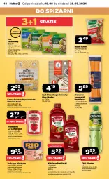 Gazetka promocyjna Netto - Artykuły spożywcze - Gazetka - ważna od 25.08 do 25.08.2024 - strona 14 - produkty: Ketchup, Makaron, Sos, Ryż, Gra, Rio Mare, Kuskus, Sałat, Spaghetti, Tuńczyk, Pudliszki, Kasza, Olej, Pomidory, Ryż biały, Knorr, Szpinak