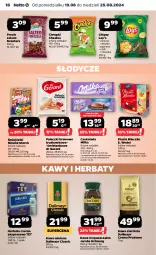 Gazetka promocyjna Netto - Artykuły spożywcze - Gazetka - ważna od 25.08 do 25.08.2024 - strona 18 - produkty: Cheetos, Kawa rozpuszczalna, Kawa ziarnista, Papryka, Dr Gerard, Chipsy, Dallmayr, Kawa mielona, Kawa, Herbata czarna, Jacobs Krönung, Chrupki, Mleczko, Precle, Czekolada, Ptasie mleczko, Limonka, E. Wedel, Jacobs, Herbata, Lay’s, Milka, Nimm2