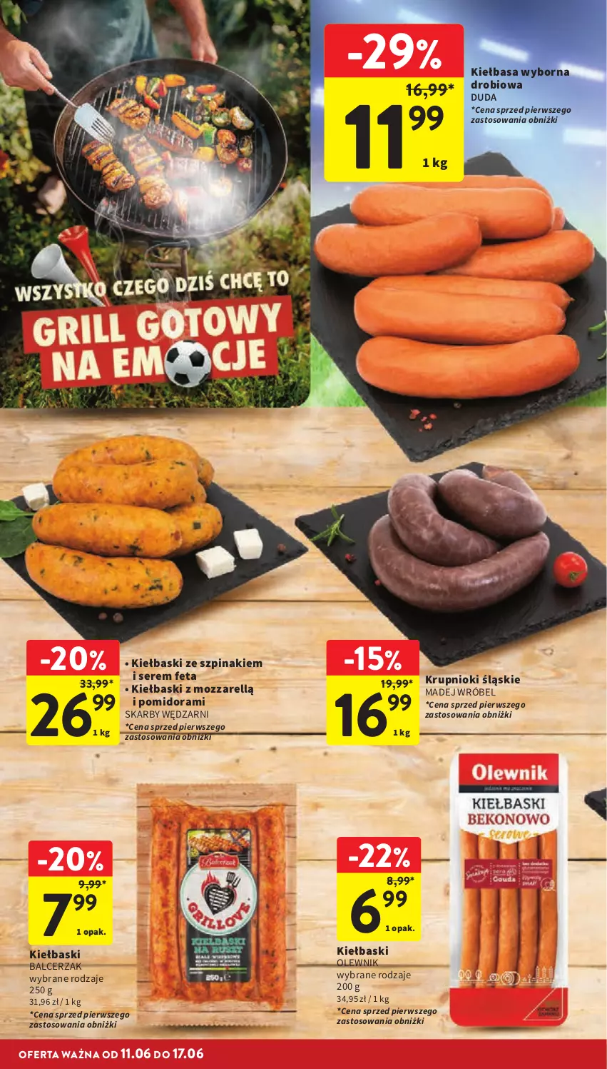 Gazetka promocyjna Intermarche - Gazetka Intermarche - ważna 11.06 do 17.06.2026 - strona 12 - produkty: Duda, Feta, Kiełbasa, Madej Wróbel, Olewnik, Ser, Szpinak