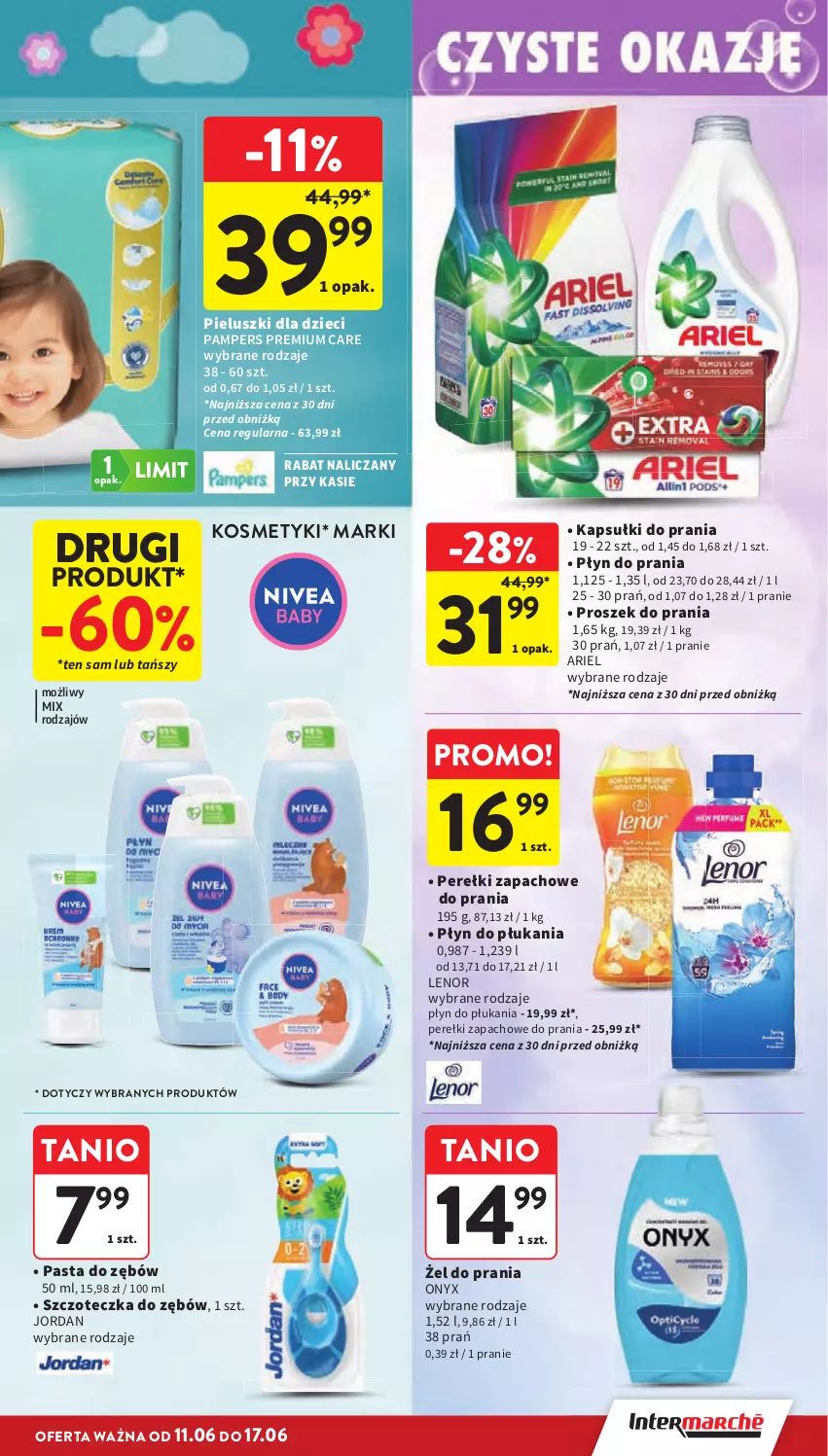 Gazetka promocyjna Intermarche - Gazetka Intermarche - ważna 11.06 do 17.06.2026 - strona 41 - produkty: Ariel, Dzieci, Kapsułki do prania, Lenor, Pampers, Pasta do zębów, Perełki zapachowe, Płyn do płukania, Płyn do prania, Proszek do prania, Szczoteczka, Szczoteczka do zębów