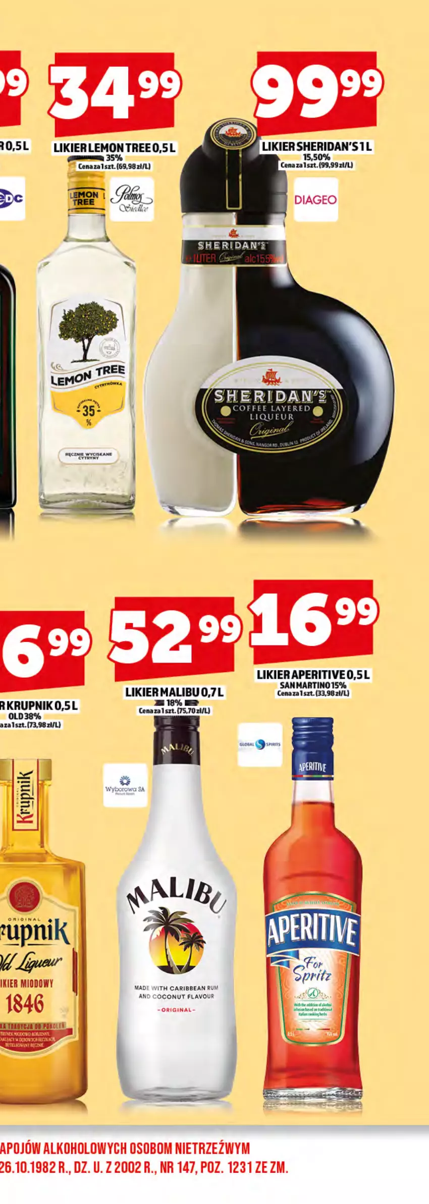 Gazetka promocyjna Topaz - Gazetka - ważna 02.05 do 31.05.2025 - strona 18 - produkty: Cytryny, Gin, Krupnik, Likier, Malibu, Rum, Sheridan's