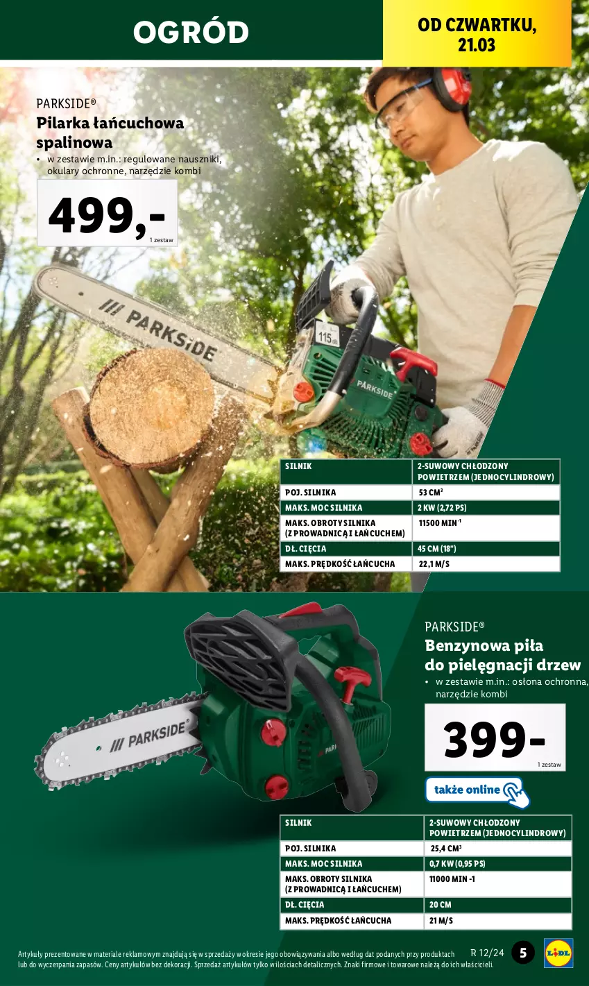 Gazetka promocyjna Lidl - KATALOG PARKSIDE - ważna 23.03 do 24.03.2024 - strona 5 - produkty: Ogród, Okulary ochronne, Parkside