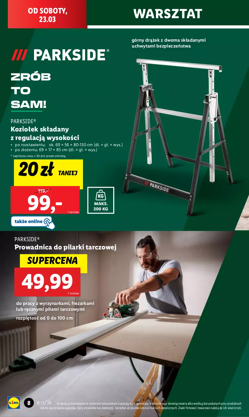 Gazetka promocyjna Lidl - KATALOG PARKSIDE - ważna 23.03 do 24.03.2024 - strona 8 - produkty: Frezarka, Ogród, Parkside, Piec, Sok, Wyrzynarka