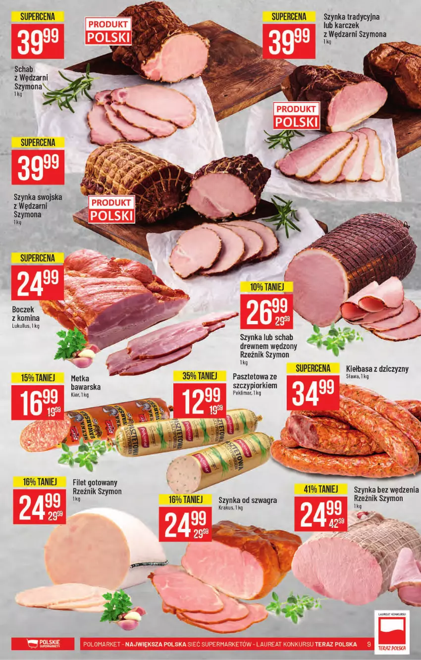 Gazetka promocyjna PoloMarket - Gazetka pomocyjna - ważna 06.10 do 12.10.2021 - strona 9 - produkty: Boczek, Gra, Kiełbasa, Krakus, Laur, Pasztet, Szynka