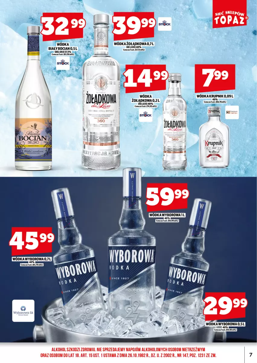 Gazetka promocyjna Topaz - Gazetka - ważna 01.08 do 16.08.2026 - strona 9 - produkty: Biały Bocian, Fa, Krupnik, Stock, Wódka, Wyborowa