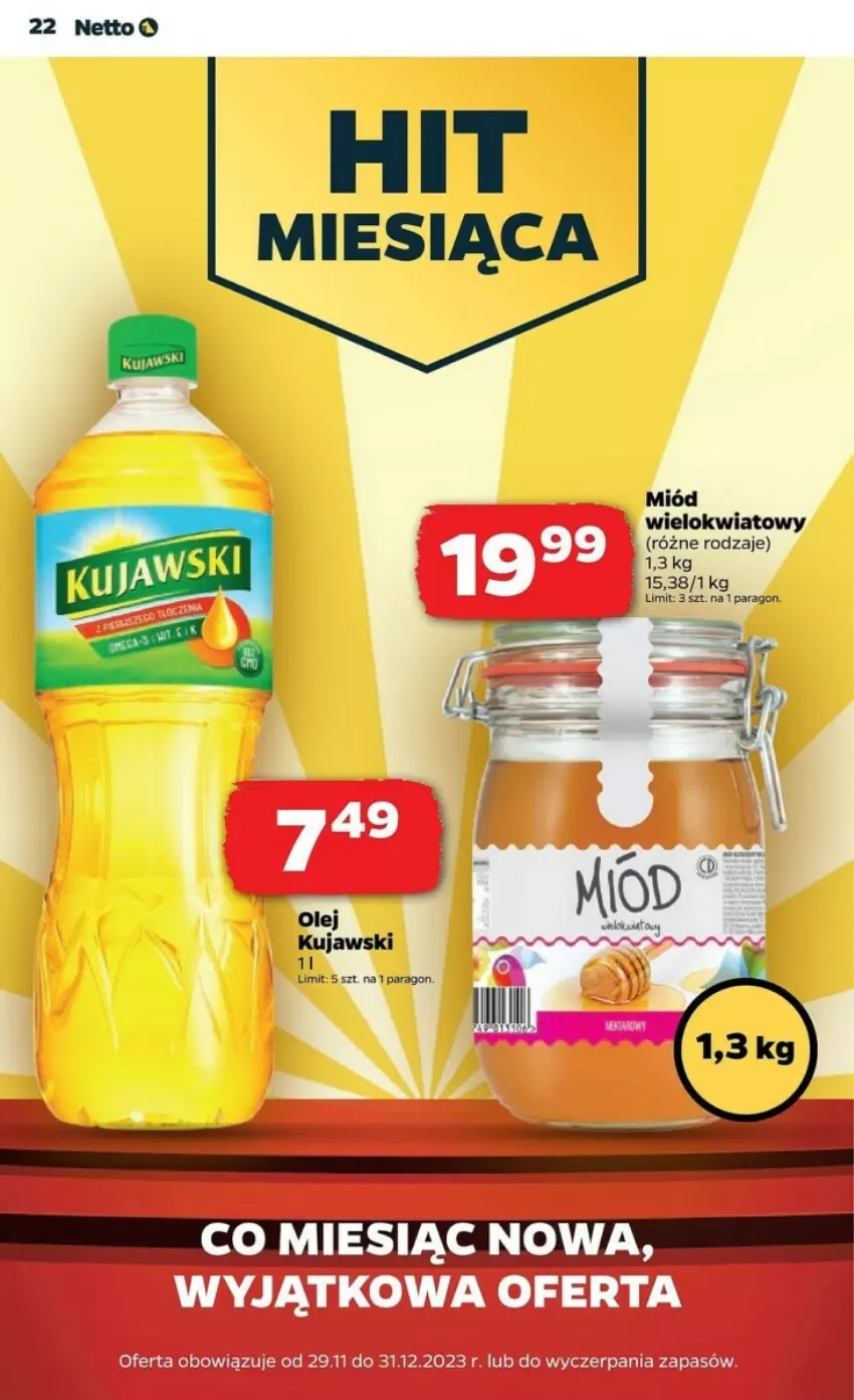 Gazetka promocyjna Netto - ważna 07.12 do 13.12.2023 - strona 15 - produkty: Fa, Kujawski, Miód, Olej