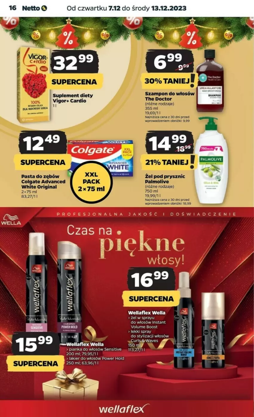 Gazetka promocyjna Netto - ważna 07.12 do 13.12.2023 - strona 8 - produkty: Colgate, Gin, Lakier, Lakier do włosów, LG, Palmolive, Pasta do zębów, Pianka do włosów, Szampon, Wella, Wellaflex