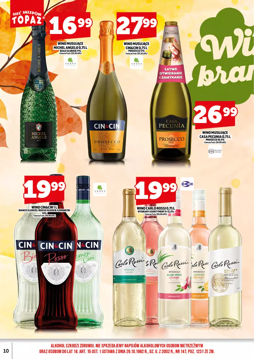 Gazetka promocyjna Topaz - Gazetka - ważna 17.10 do 31.10.2025 - strona 12 - produkty: Aloe vera, Carlo Rossi, LG, Mus, Prosecco, Wino, Wino musujące