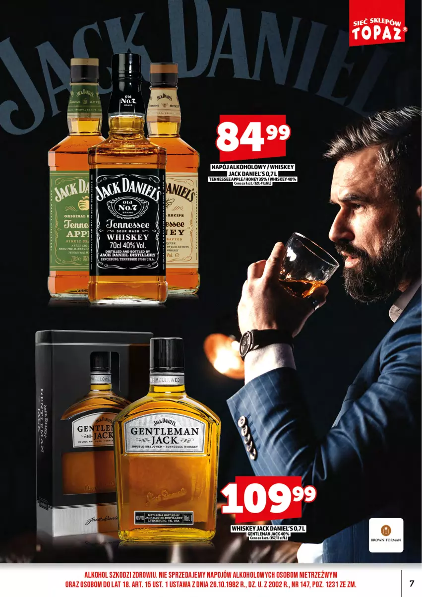 Gazetka promocyjna Topaz - Gazetka - ważna 17.10 do 31.10.2025 - strona 9 - produkty: Jack Daniel's, Napój, Whiskey