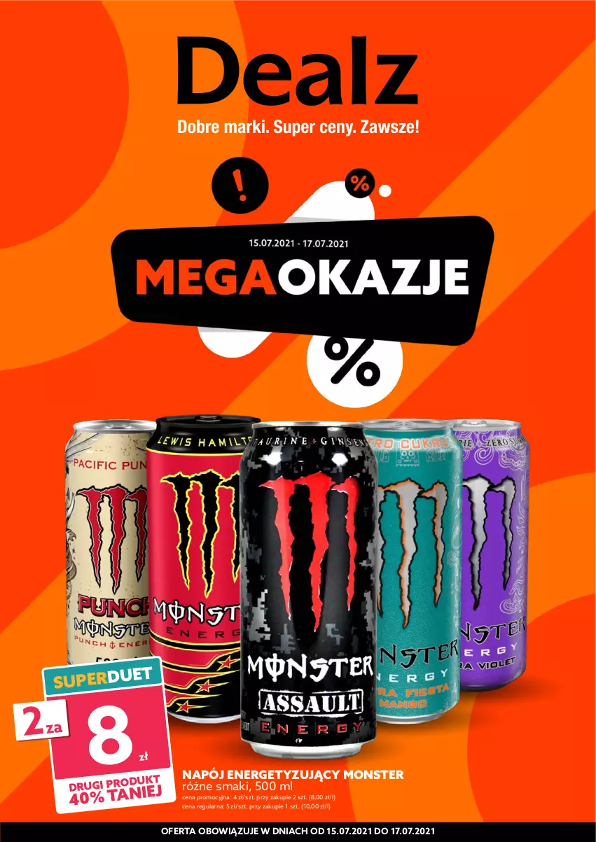 Gazetka promocyjna Dealz - MEGA OKAZJE - sprawdź
ile możesz zaoszczędzić! - ważna 15.07 do 17.07.2021 - strona 1 - produkty: Napój