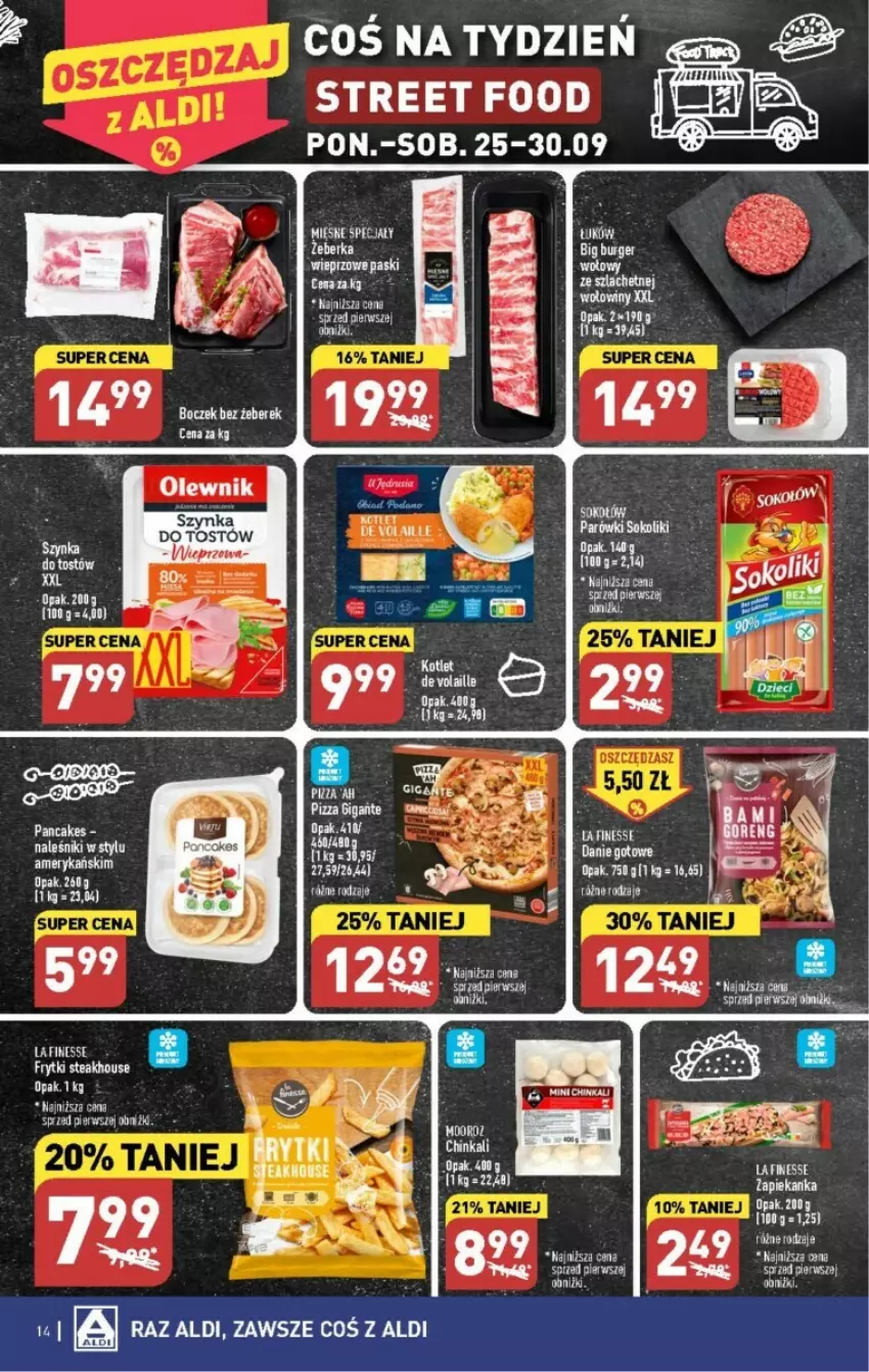 Gazetka promocyjna Aldi - ważna 25.09 do 30.09.2023 - strona 6 - produkty: Burger, Frytki, Inka, Sok, Szynka, Tarta