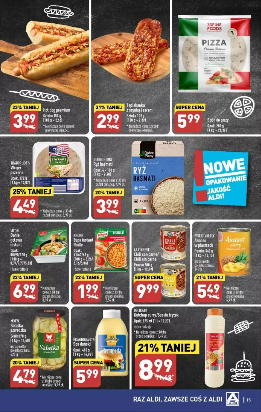 Gazetka promocyjna Aldi - ważna 25.09 do 30.09.2023 - strona 7 - produkty: Ananas, Hot dog, LG, Lody, Olej, Pizza, Ryż, Ryż basmati, Sałat, Sałatka