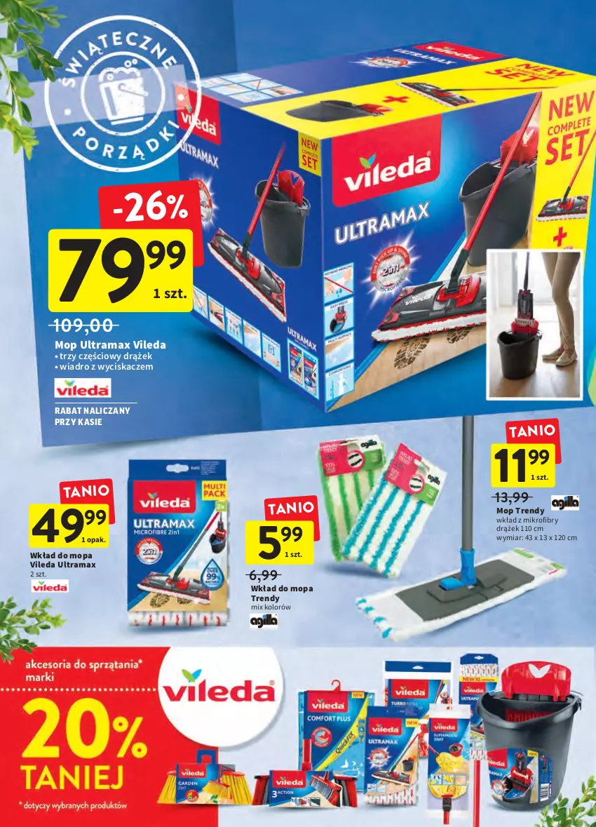 Gazetka promocyjna Intermarche - Świąteczne sprzątanie - ważna 31.03 do 06.04.2022 - strona 40 - produkty: Mop, Rama, Vileda, Wiadro, Wiadro z wyciskaczem, Wkład do mopa