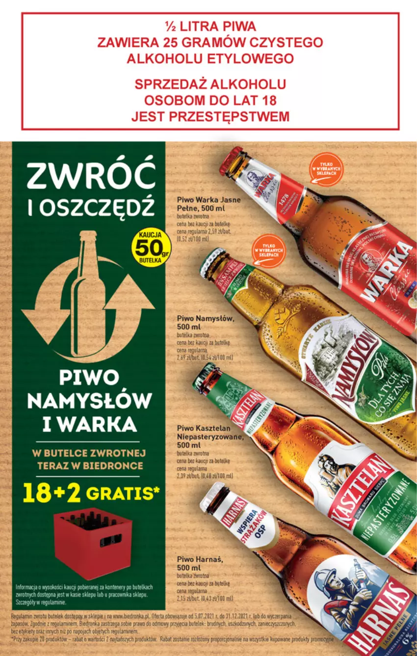 Gazetka promocyjna Biedronka - W tym tygodniu - ważna 05.07 do 10.07.2021 - strona 41 - produkty: Dron, Fa, Gra, Harnaś, Namysłów, Piwo, Tera, Top, Warka