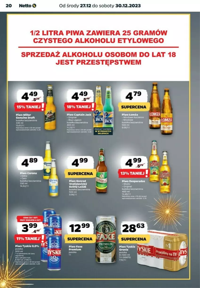 Gazetka promocyjna Netto - ważna 27.12 do 30.12.2023 - strona 13 - produkty: Captain Jack, Desperados, Fa, Gin, Gra, Isla, Piwa, Piwo