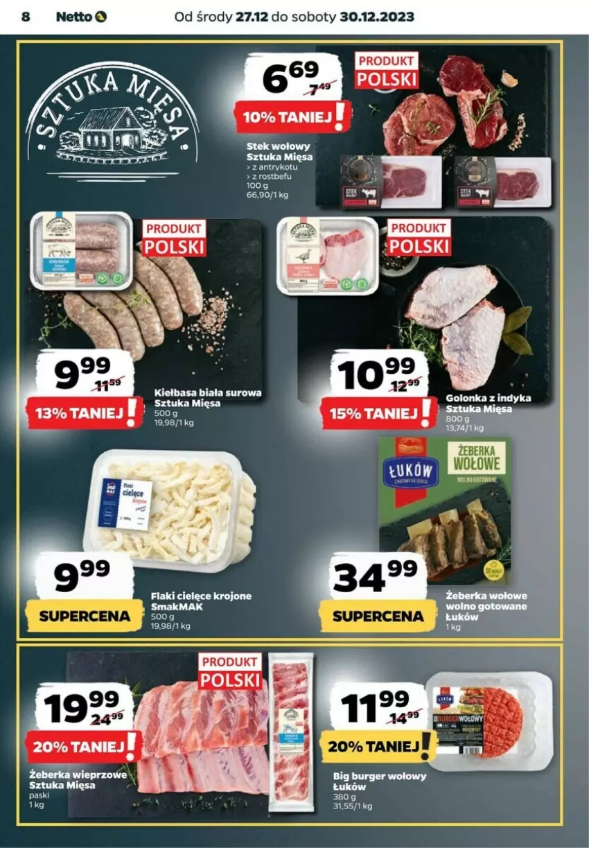 Gazetka promocyjna Netto - ważna 27.12 do 30.12.2023 - strona 28 - produkty: Burger, Kiełbasa, Kiełbasa biała, Rostbef